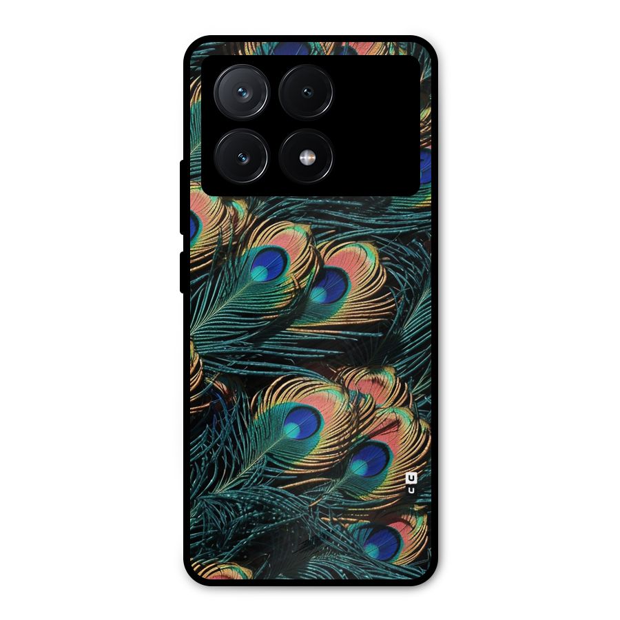 Peacock Feather Art Metal Back Case for Poco X6 Pro