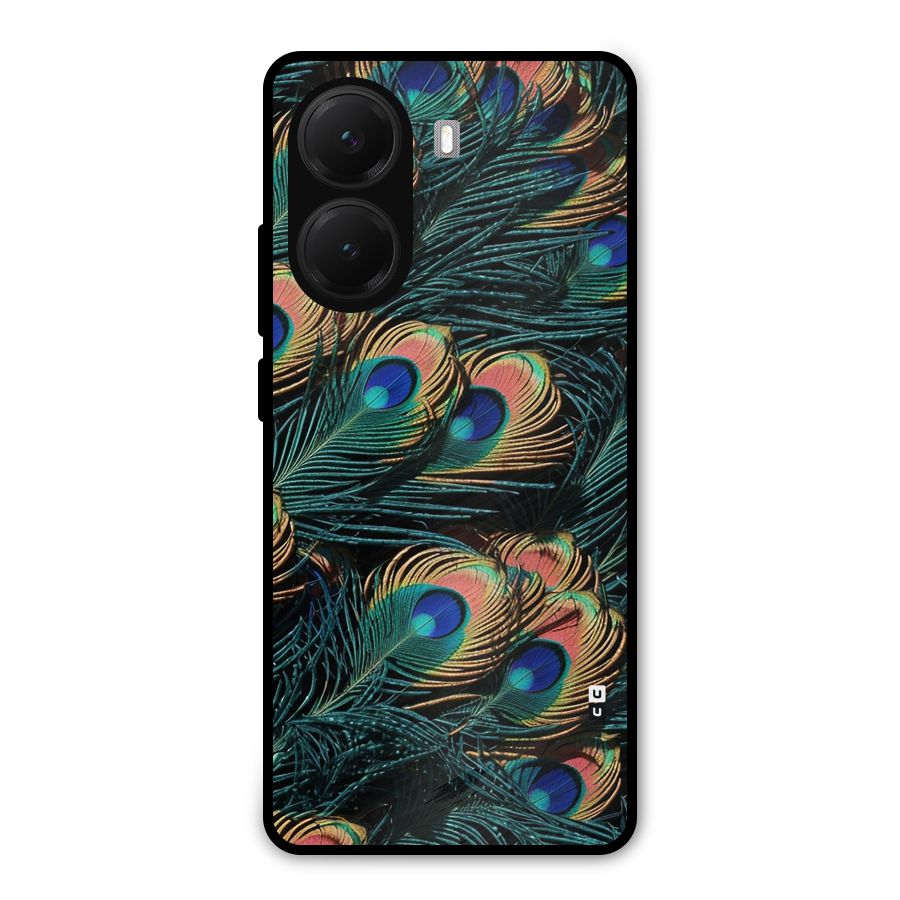 Peacock Feather Art Metal Back Case for Poco X7 Pro