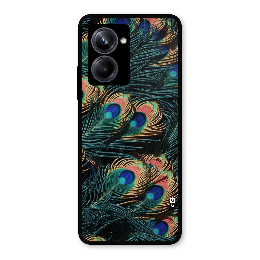 Peacock Feather Art Metal Back Case for Realme 10 Pro