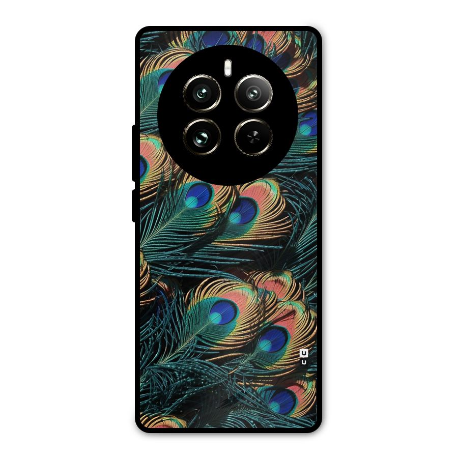Peacock Feather Art Metal Back Case for Realme 12 Pro