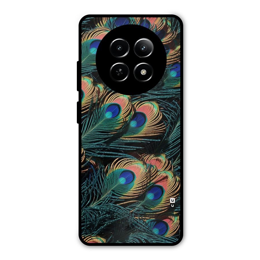 Peacock Feather Art Metal Back Case for Realme 13