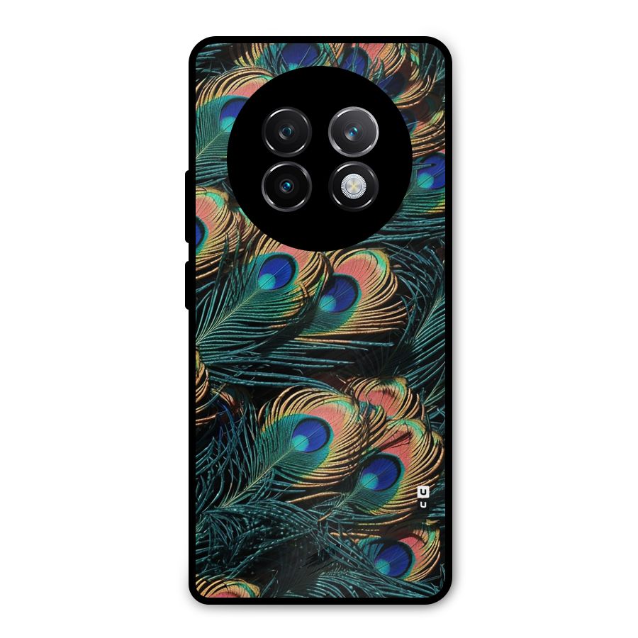 Peacock Feather Art Metal Back Case for Realme 13 Plus