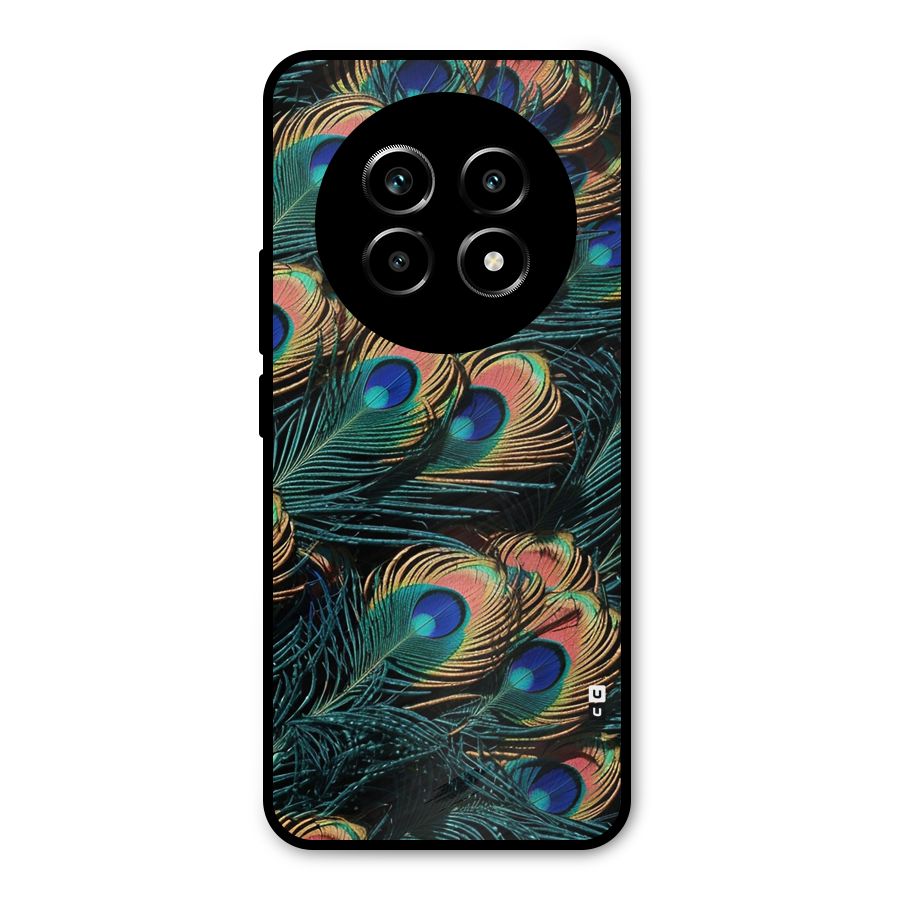 Peacock Feather Art Metal Back Case for Realme 13 Pro