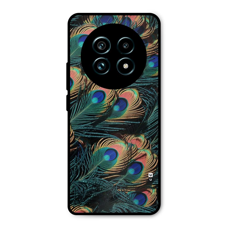 Peacock Feather Art Metal Back Case for Realme 13 Pro Plus