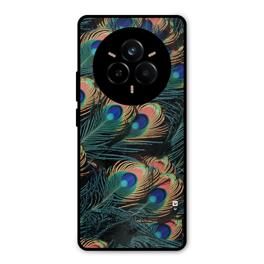 Peacock Feather Art Metal Back Case for Realme 14 Pro Plus