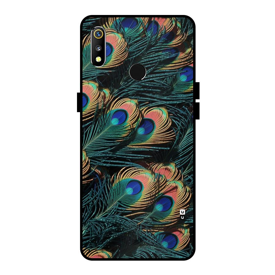 Peacock Feather Art Metal Back Case for Realme 3