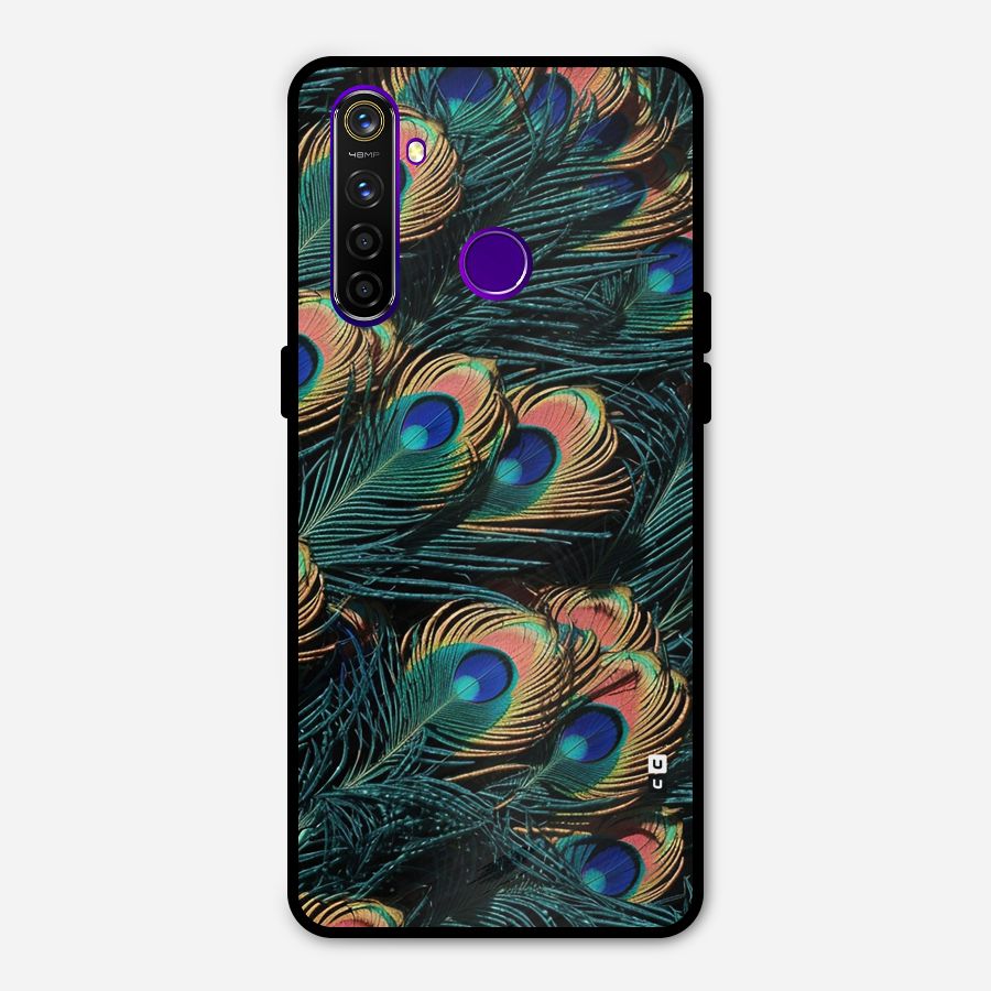 Peacock Feather Art Metal Back Case for Realme 5 Pro