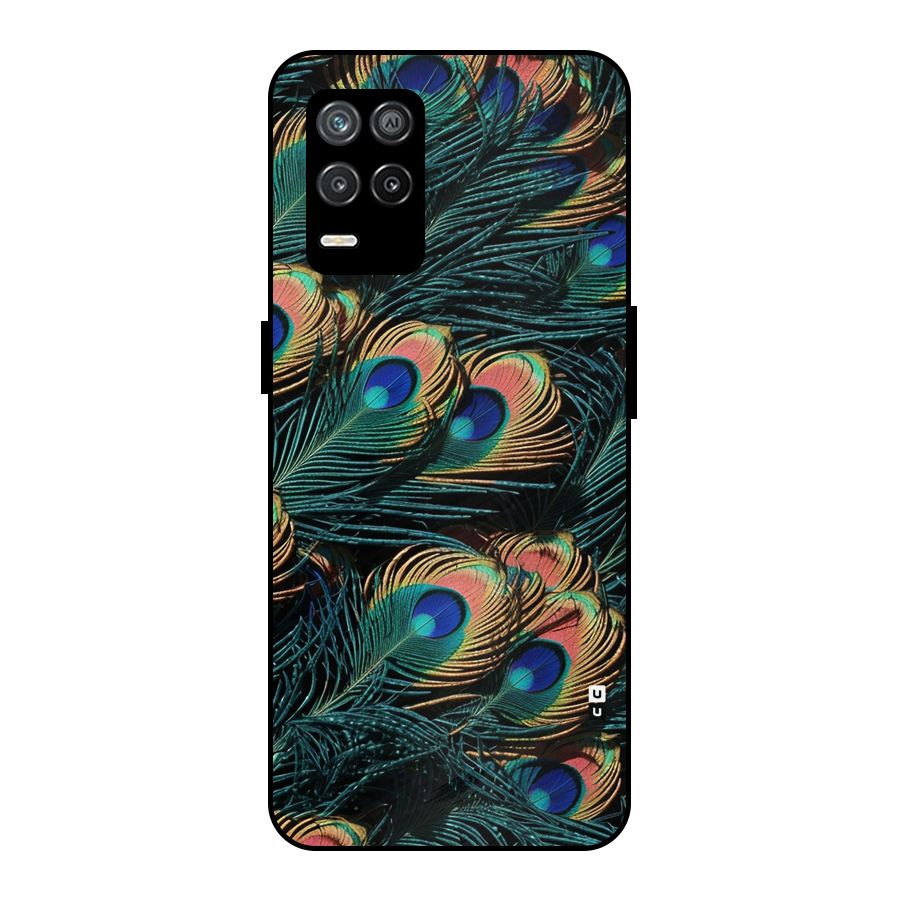 Peacock Feather Art Metal Back Case for Realme 8 5G
