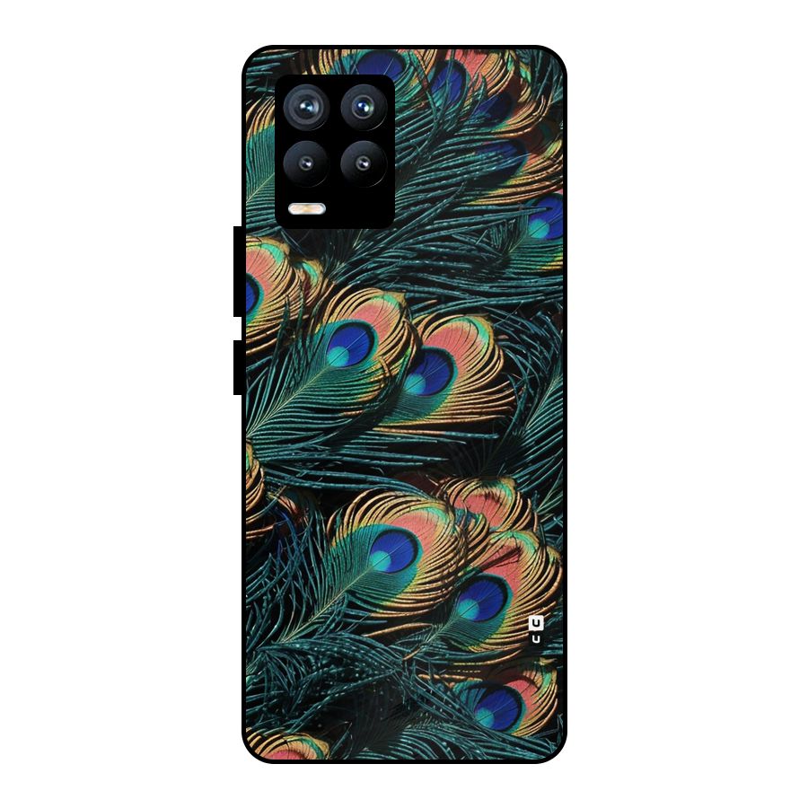 Peacock Feather Art Metal Back Case for Realme 8 Pro