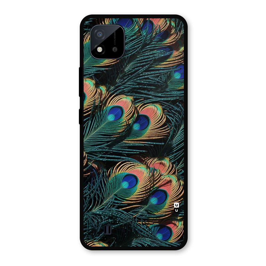 Peacock Feather Art Metal Back Case for Realme C11 2021