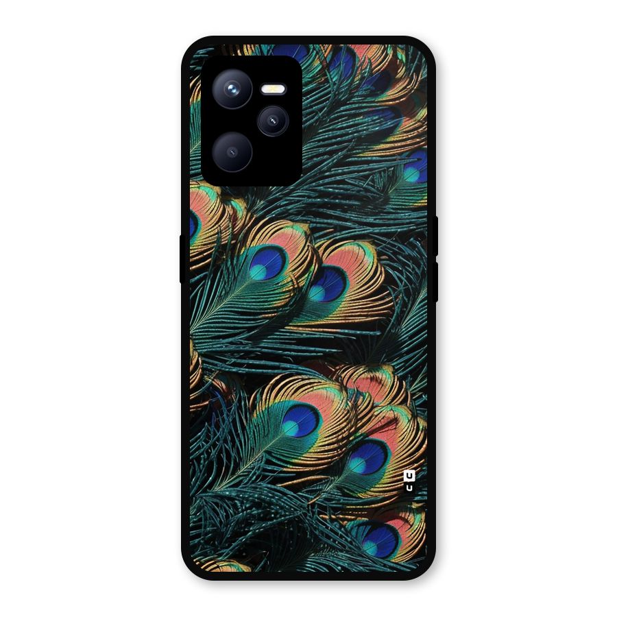 Peacock Feather Art Metal Back Case for Realme C35