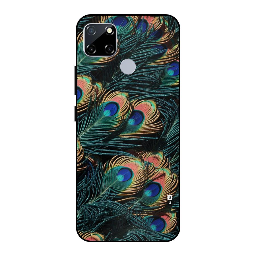 Peacock Feather Art Metal Back Case for Realme Narzo 20