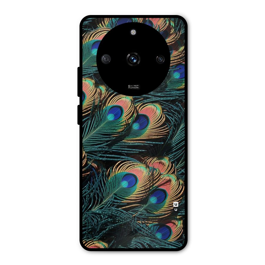 Peacock Feather Art Metal Back Case for Realme Narzo 60 5G