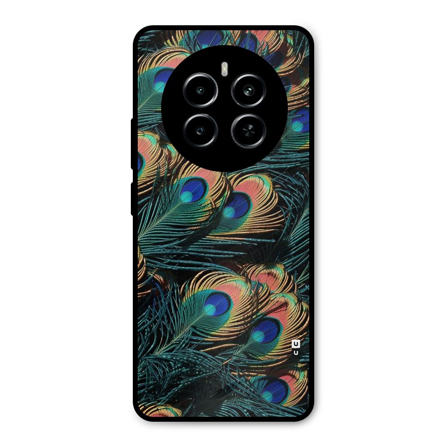 Peacock Feather Art Metal Back Case for Realme P1