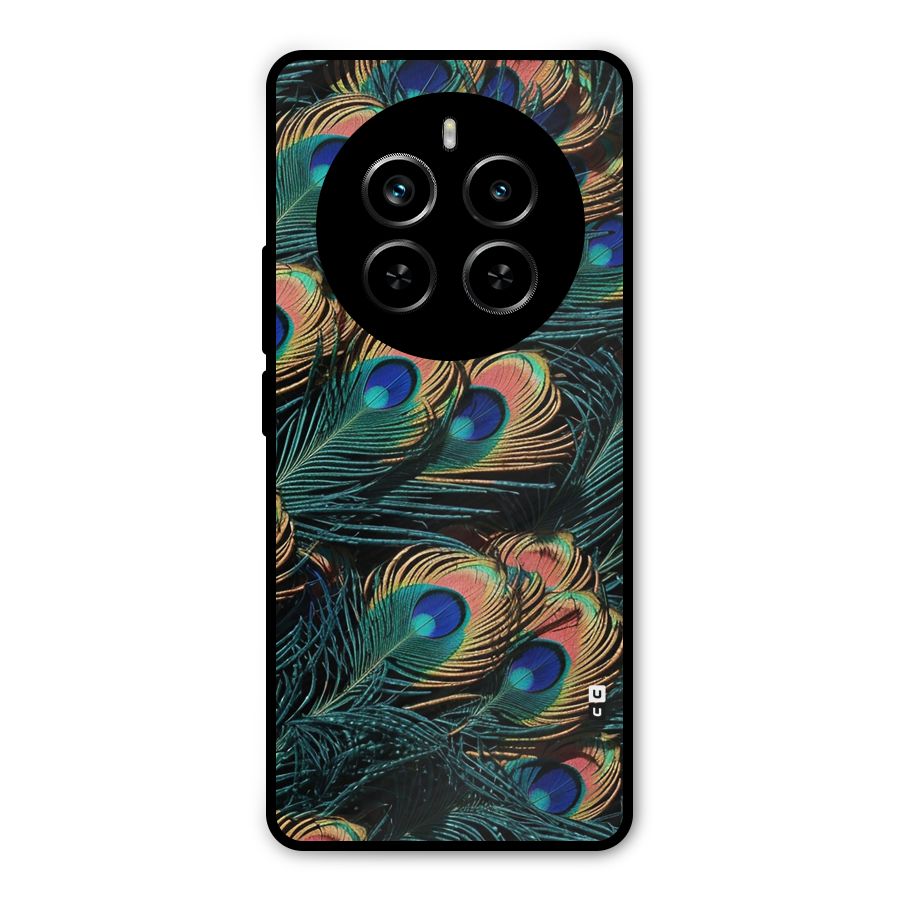 Peacock Feather Art Metal Back Case for Realme P1 Pro