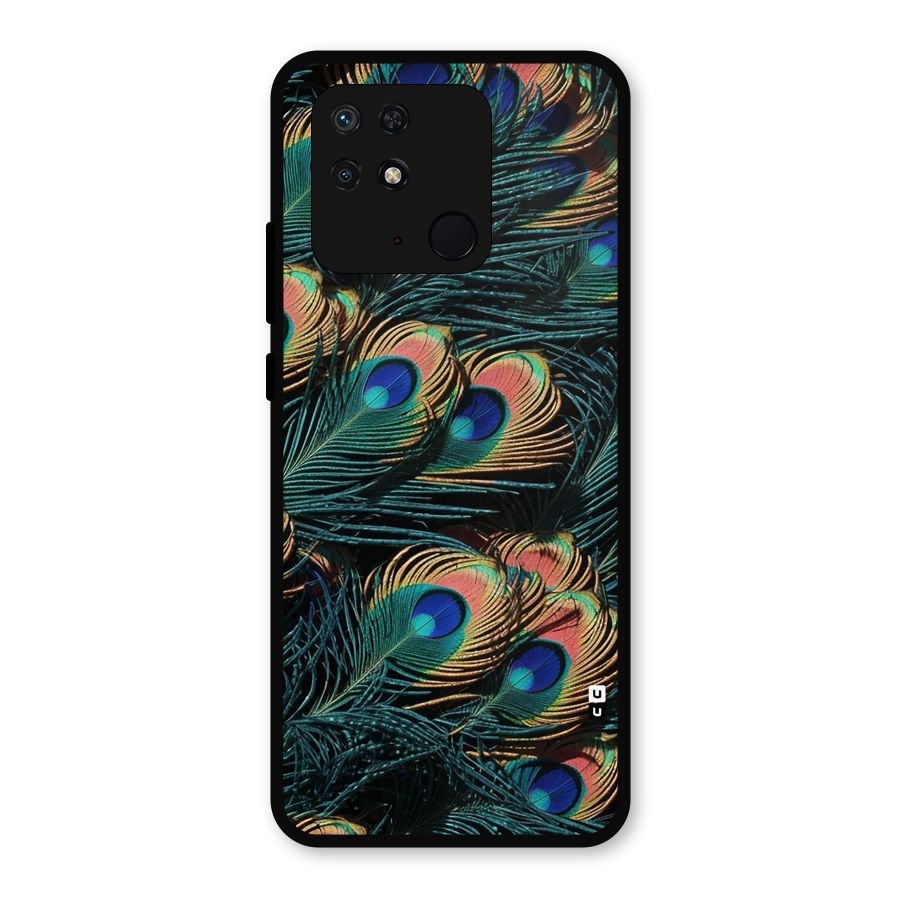 Peacock Feather Art Metal Back Case for Redmi 10 Power