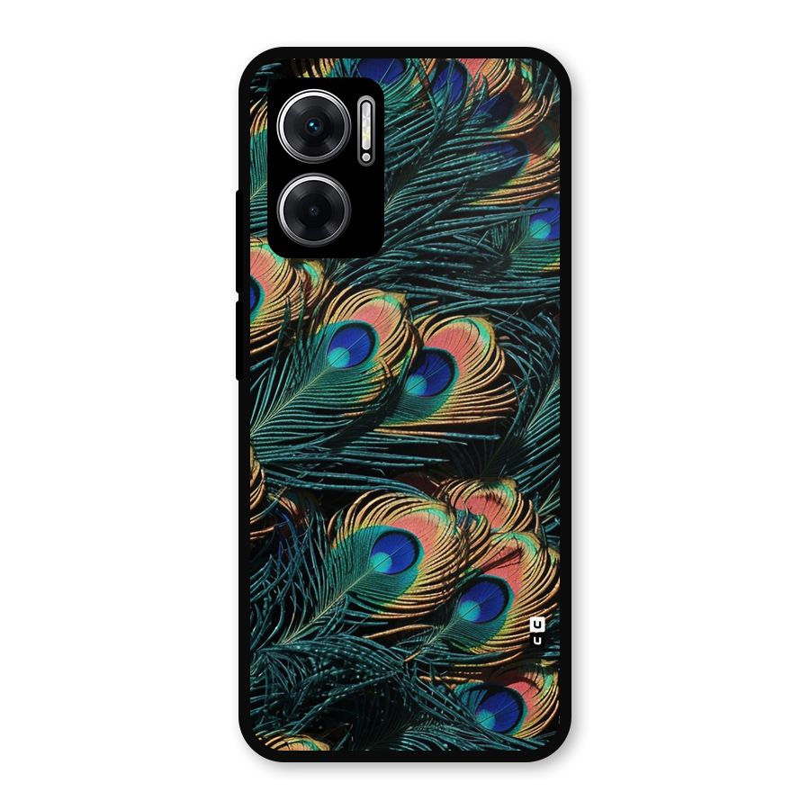 Peacock Feather Art Metal Back Case for Redmi 11 Prime 5G
