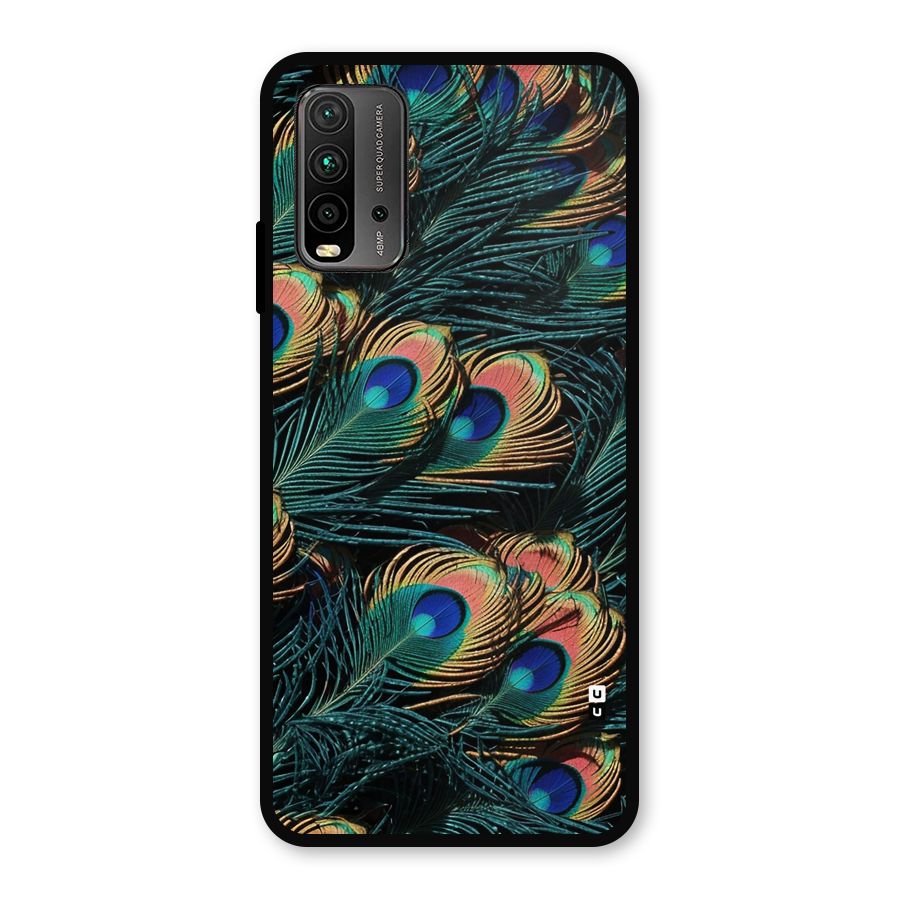 Peacock Feather Art Metal Back Case for Redmi 9 Power