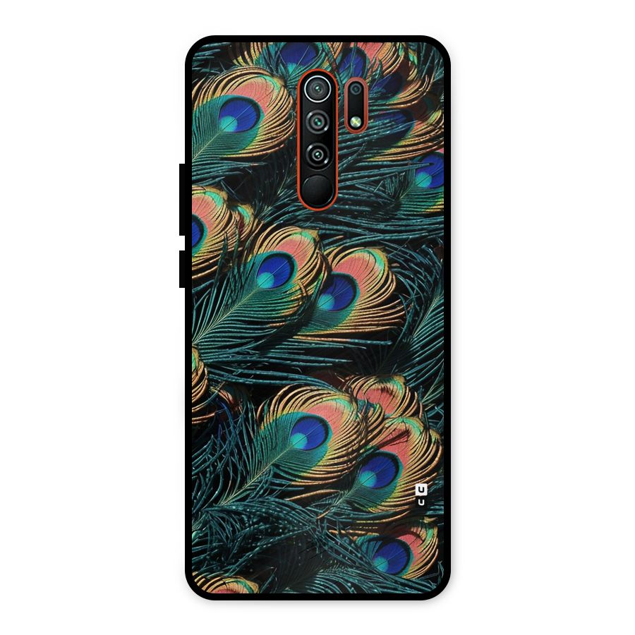 Peacock Feather Art Metal Back Case for Redmi 9 Prime