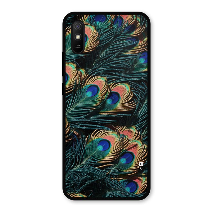 Peacock Feather Art Metal Back Case for Redmi 9i