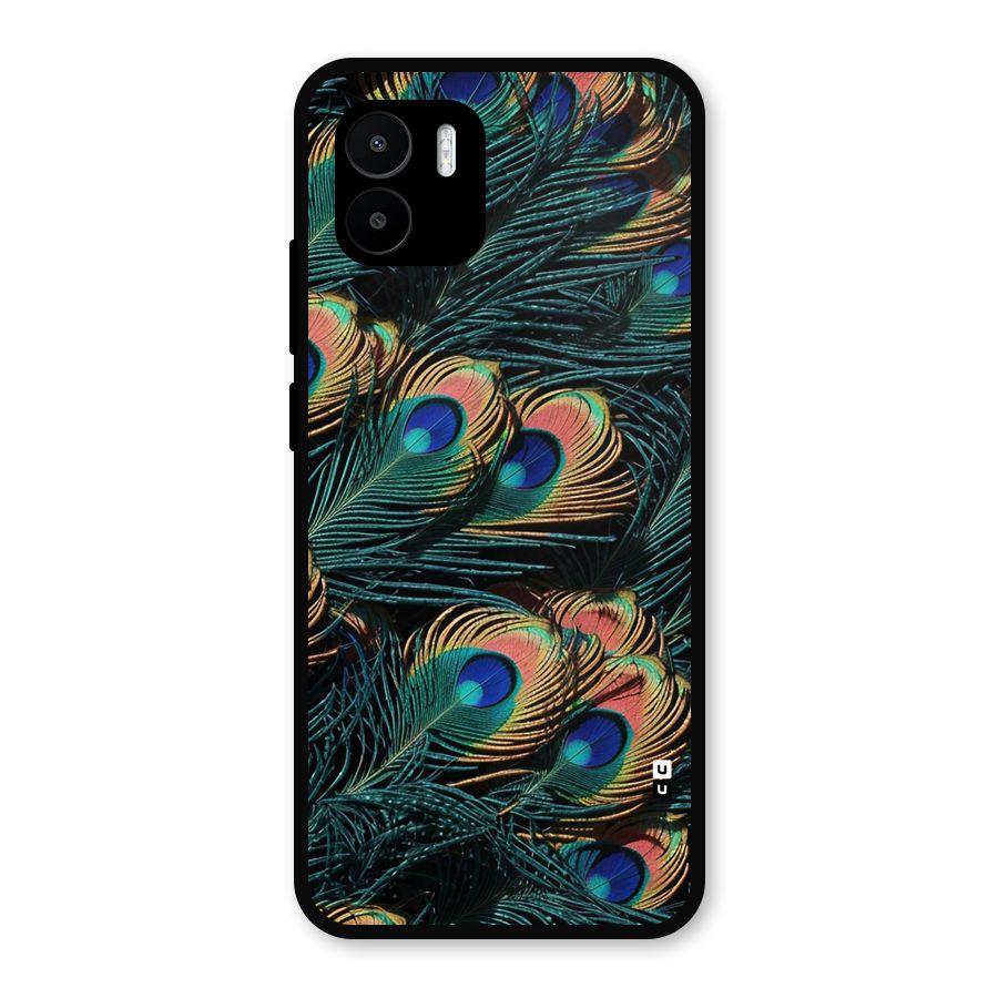 Peacock Feather Art Metal Back Case for Redmi A1