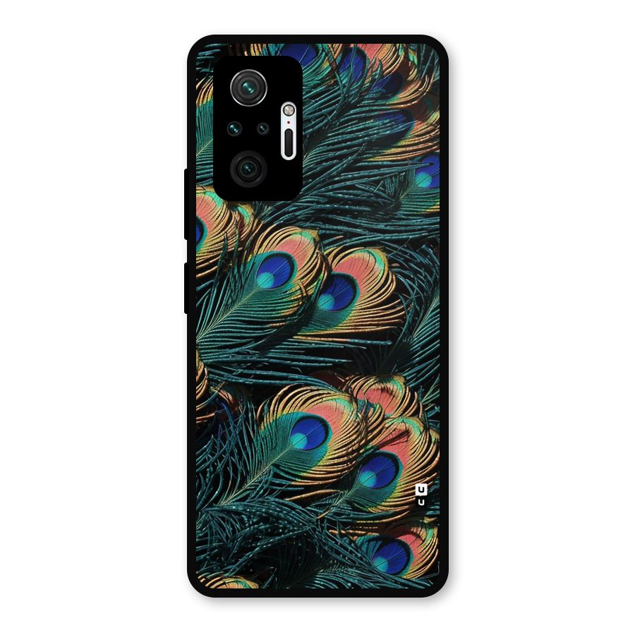 Peacock Feather Art Metal Back Case for Redmi Note 10 Pro Max