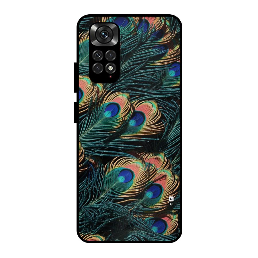 Peacock Feather Art Metal Back Case for Redmi Note 11 Pro