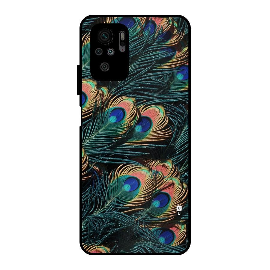 Peacock Feather Art Metal Back Case for Redmi Note 11 SE