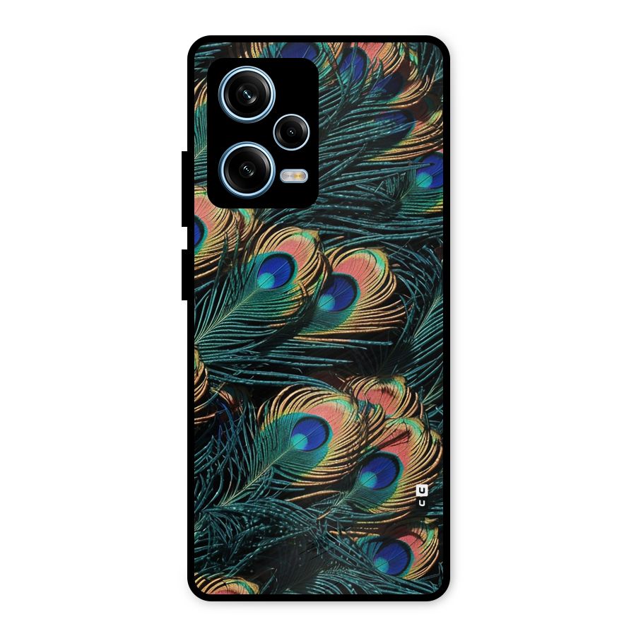 Peacock Feather Art Metal Back Case for Redmi Note 12 Pro