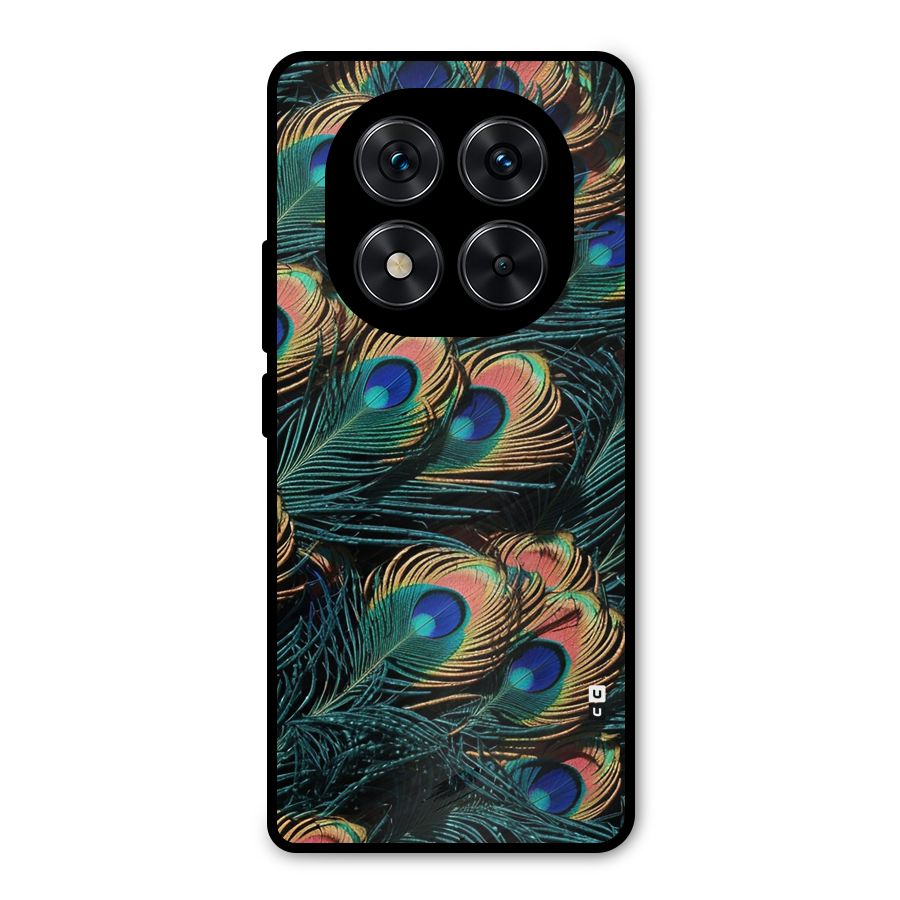 Peacock Feather Art Metal Back Case for Redmi Note 14 Pro 5G