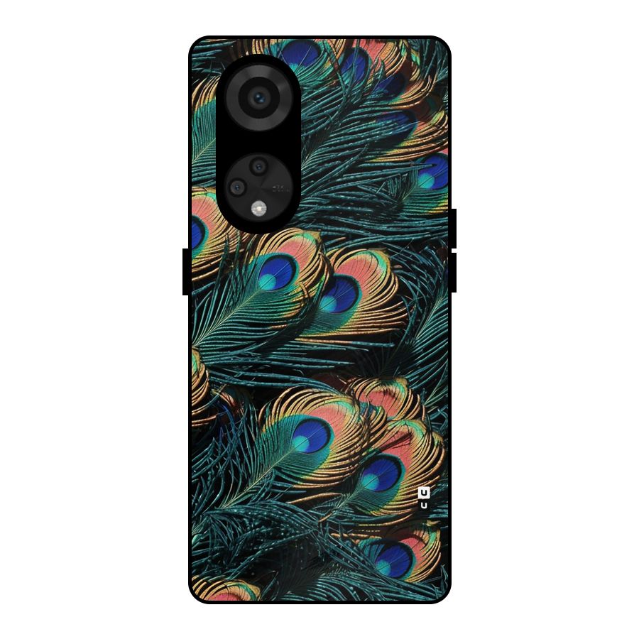 Peacock Feather Art Metal Back Case for Reno8 T 5G
