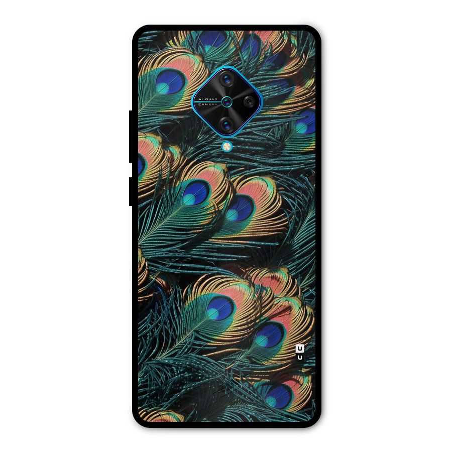 Peacock Feather Art Metal Back Case for Vivo S1 Pro