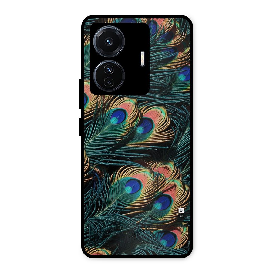 Peacock Feather Art Metal Back Case for Vivo T1 Pro