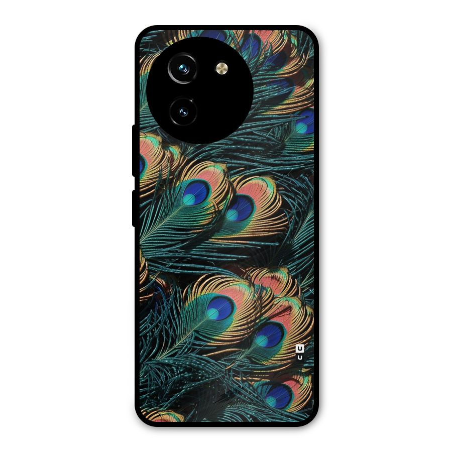 Peacock Feather Art Metal Back Case for Vivo T3x
