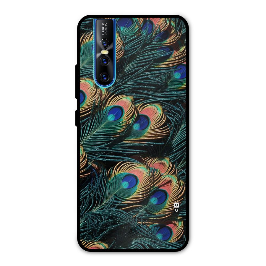 Peacock Feather Art Metal Back Case for Vivo V15 Pro