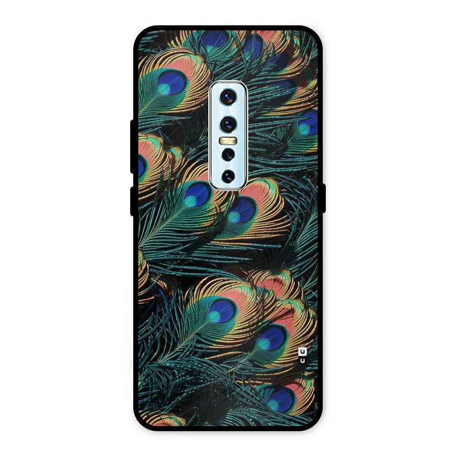 Peacock Feather Art Metal Back Case for Vivo V17 Pro