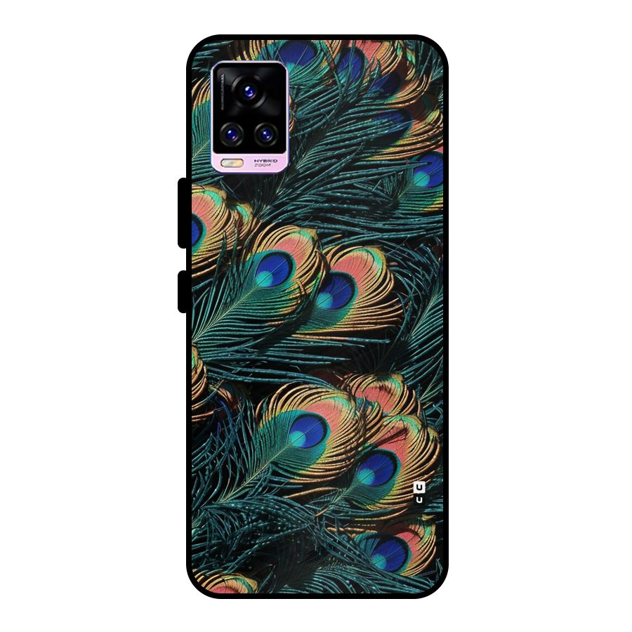 Peacock Feather Art Metal Back Case for Vivo V20 Pro