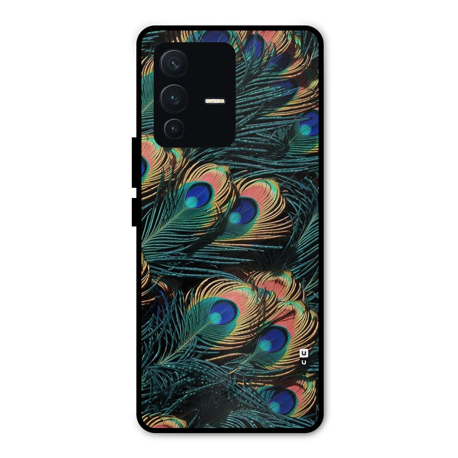 Peacock Feather Art Metal Back Case for Vivo V23 Pro