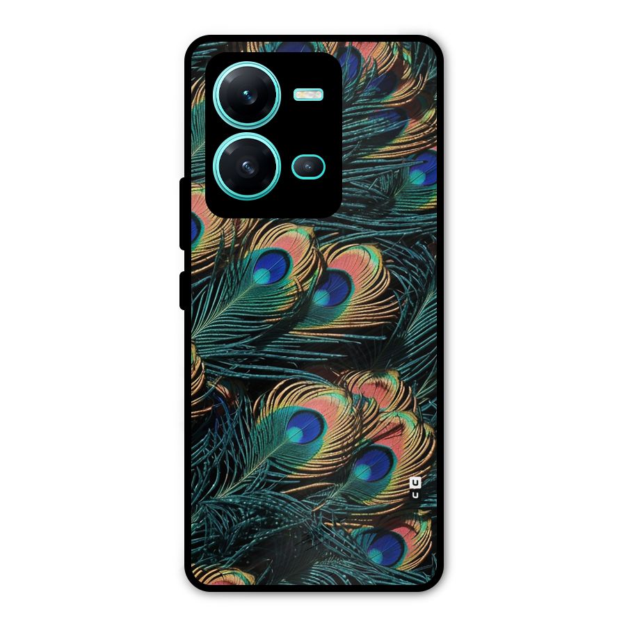 Peacock Feather Art Metal Back Case for Vivo V25