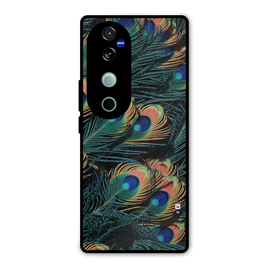 Peacock Feather Art Metal Back Case for Vivo V40
