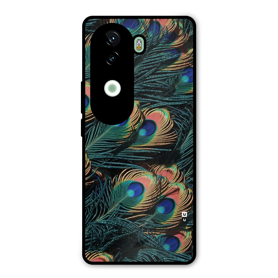 Peacock Feather Art Metal Back Case for Vivo V40e