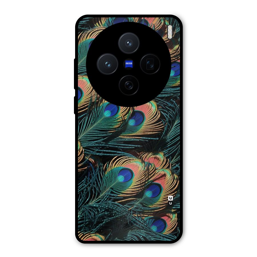 Peacock Feather Art Metal Back Case for Vivo X200