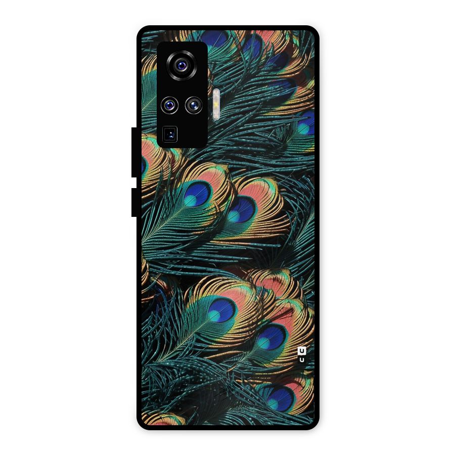 Peacock Feather Art Metal Back Case for Vivo X50 Pro