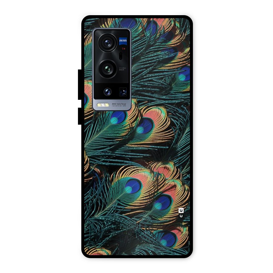 Peacock Feather Art Metal Back Case for Vivo X60 Pro Plus