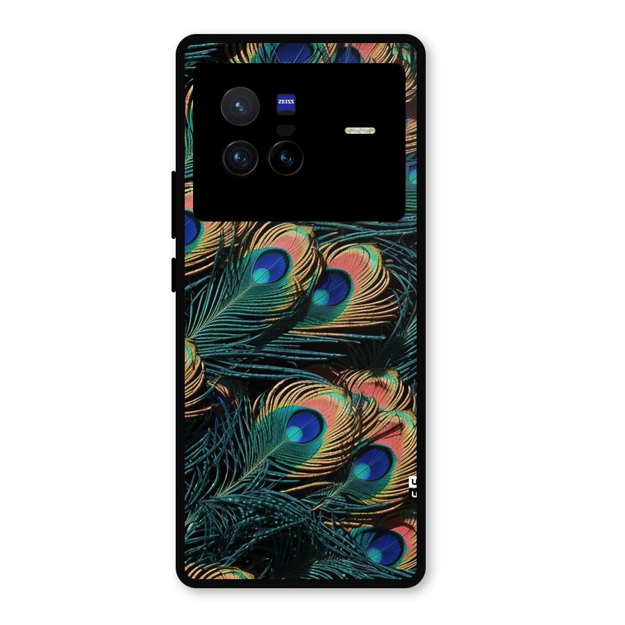 Peacock Feather Art Metal Back Case for Vivo X80