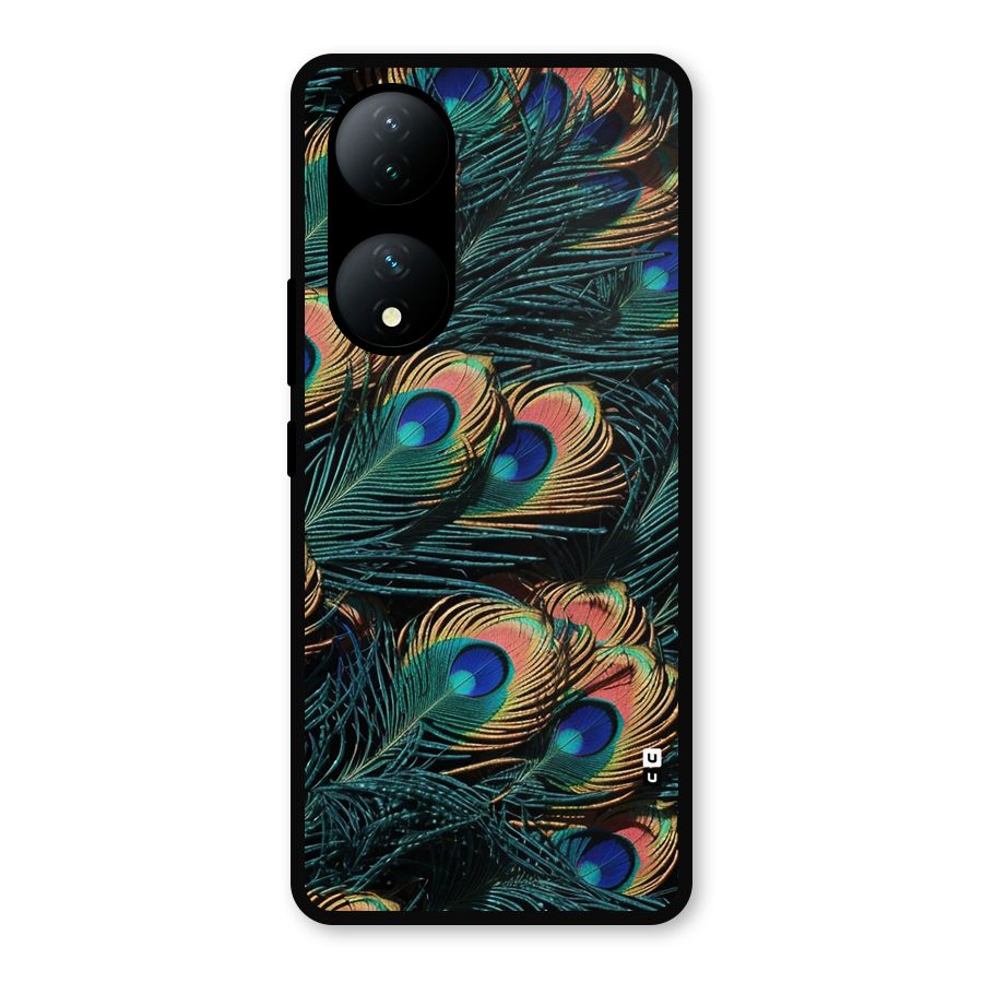 Peacock Feather Art Metal Back Case for Vivo Y100a
