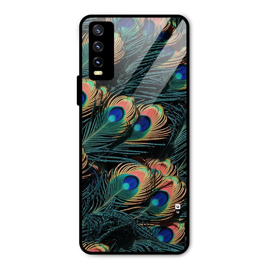 Peacock Feather Art Metal Back Case for Vivo Y20