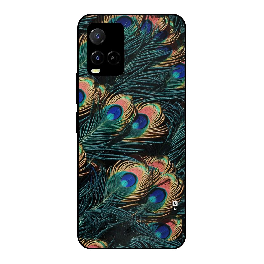 Peacock Feather Art Metal Back Case for Vivo Y21T
