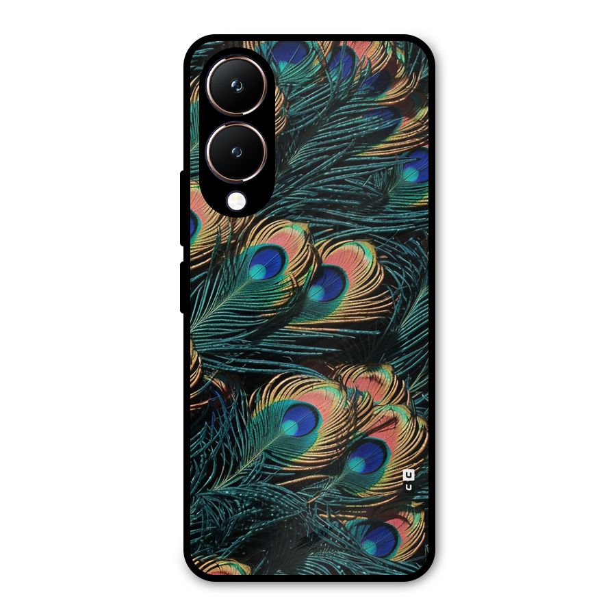 Peacock Feather Art Metal Back Case for Vivo Y28