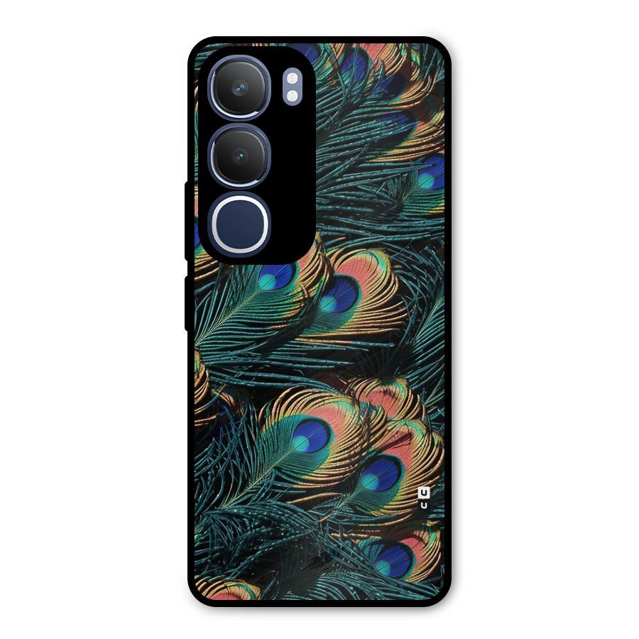 Peacock Feather Art Metal Back Case for Vivo Y29